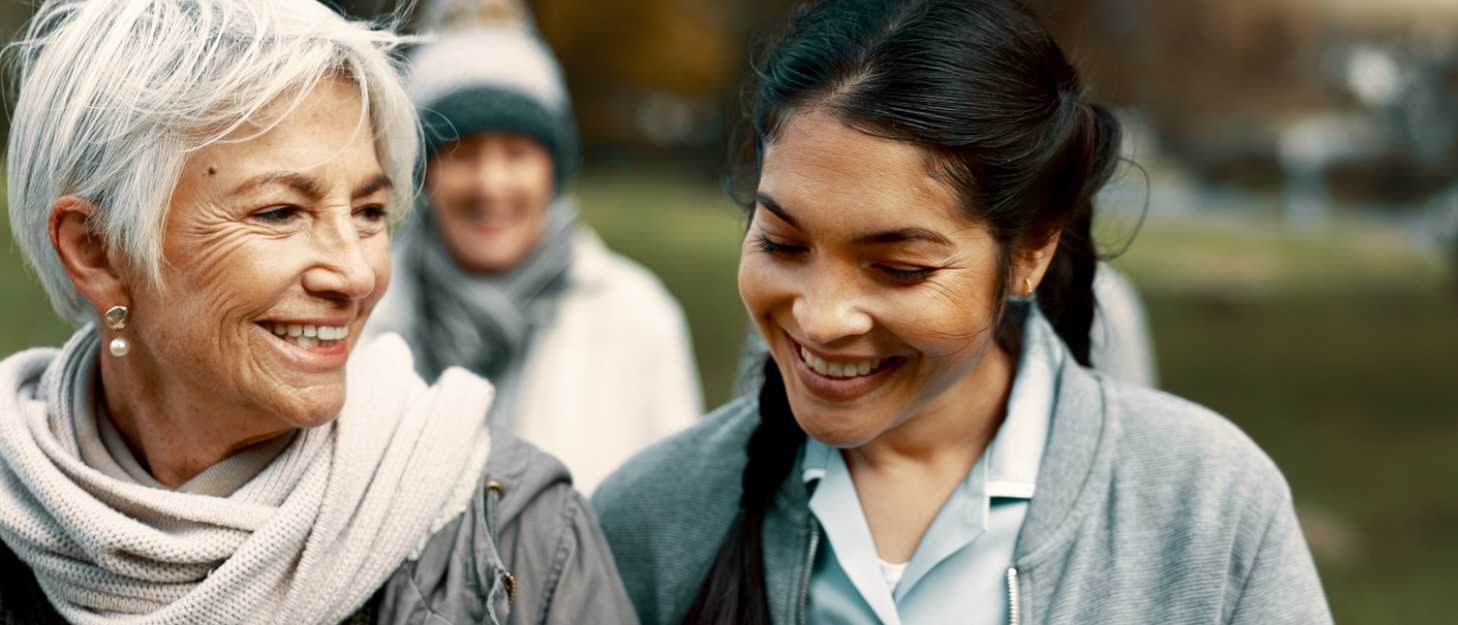 Older woman with younger woman